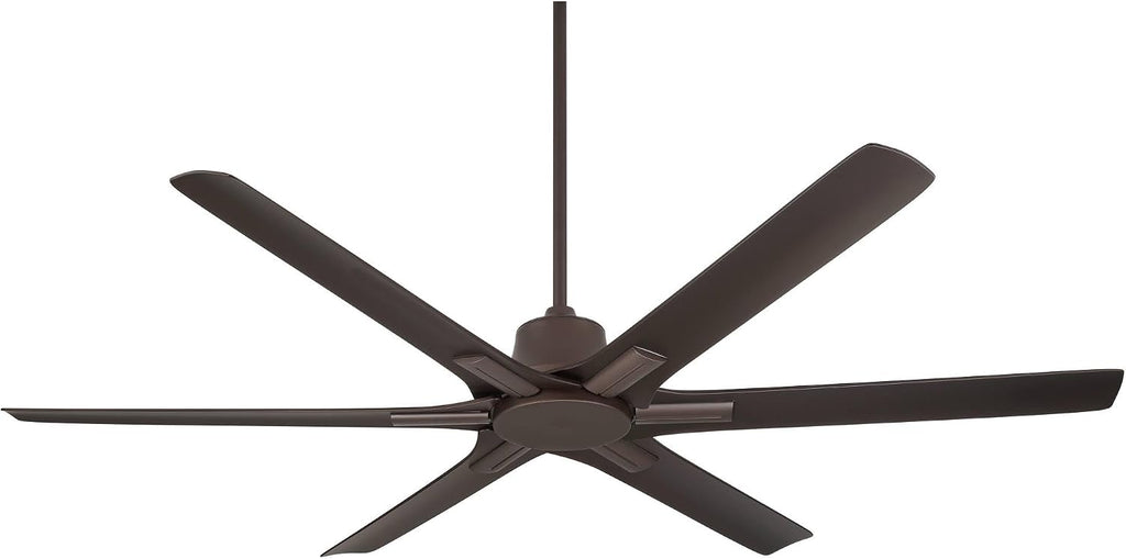 Casa Vieja 60' X-Force Farmhouse Rustic Indoor Outdoor Ceiling Fan 6 Blade Remote Control Emperial Bronze Finish Brown Blades Bedroom Patio Living Room Kitchen Porch Damp Rated Decorative DC Motor