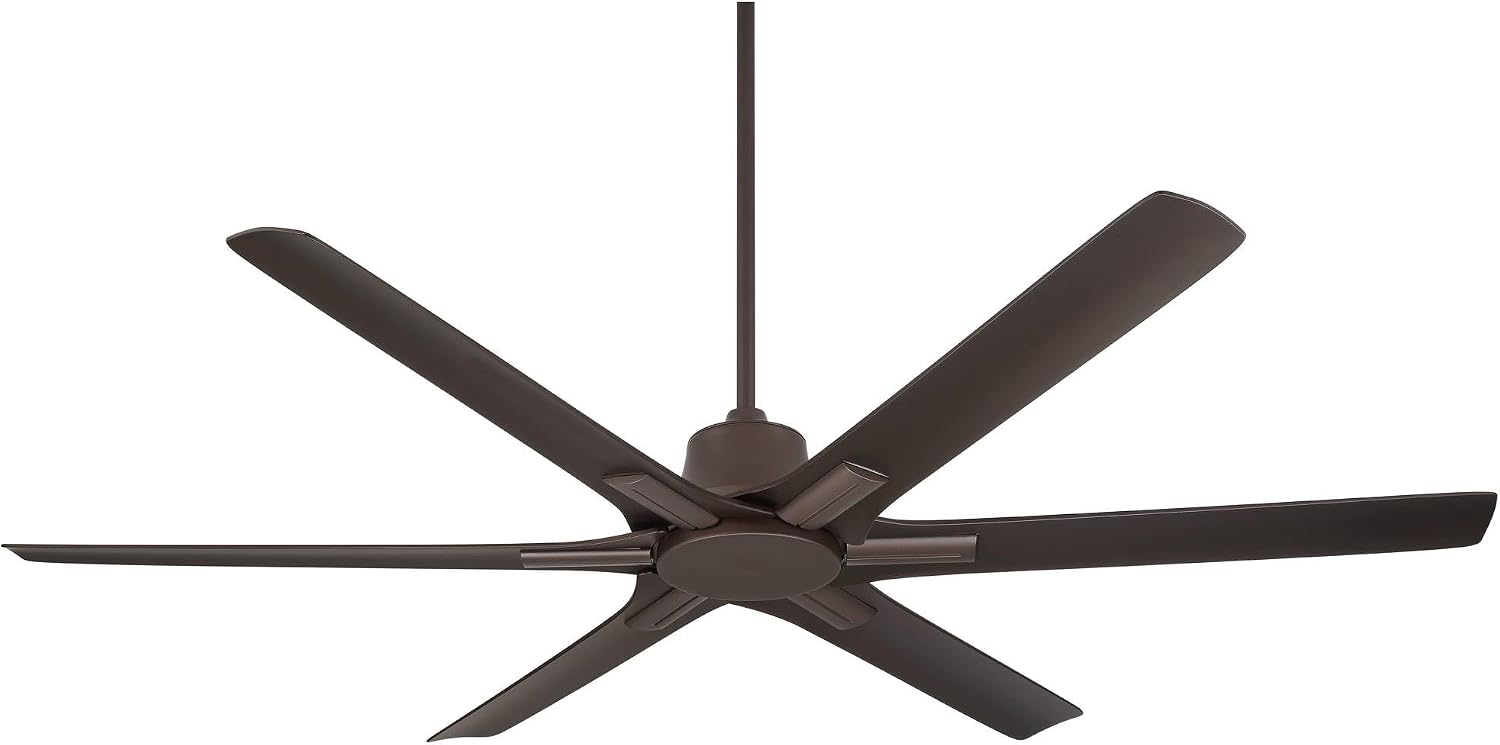Casa Vieja 60' X-Force Farmhouse Rustic Indoor Outdoor Ceiling Fan 6 Blade Remote Control Emperial Bronze Finish Brown Blades Bedroom Patio Living Room Kitchen Porch Damp Rated Decorative DC Motor