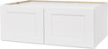 White Shaker Wall Cabinet - Ready to Assemble, Perfect for Kitchen, Laundry, and Bathroom Storage - 30'W x 15'H x 12'D