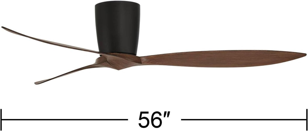 Casa Vieja 56' Tre Black and Walnut Indoor-Outdoor Hugger Ceiling Fan