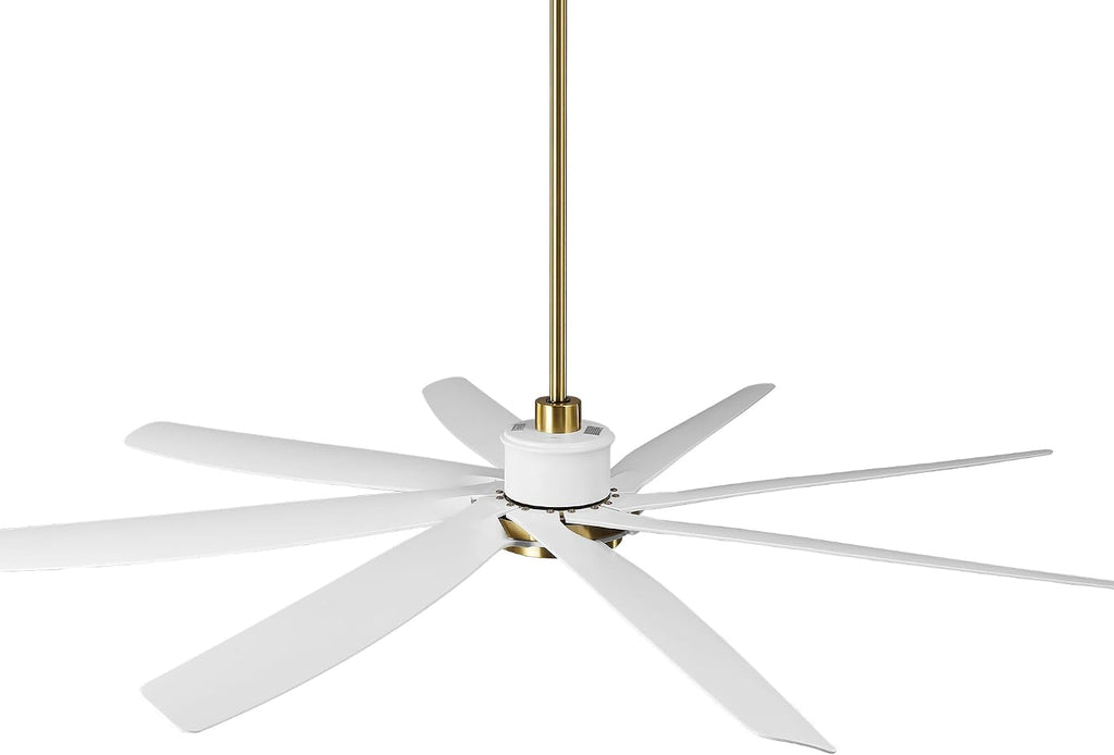72 Inch Ceiling Fans with Lights and Remote, Industrial Gold White Chandelier Ceiling Fan, Dimmable LED, 6 Speeds Reversible DC Motor, Timer, Lighting Ceiling Fans for Bedroom Living Room