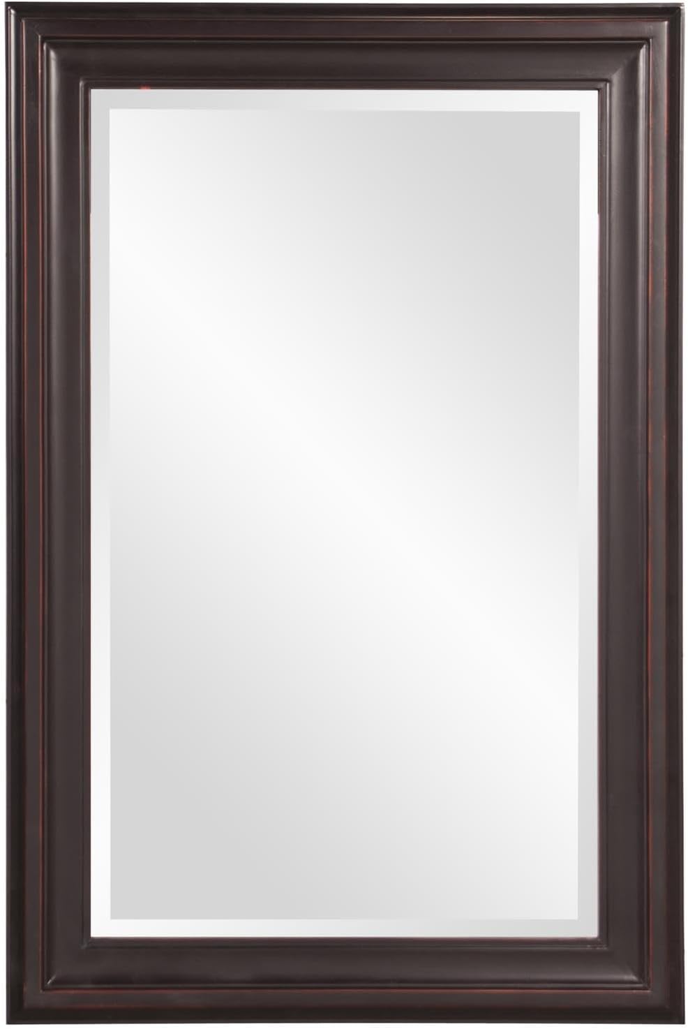 Howard Elliott Collection George Rectangular Oil Rubbed Bronze Wall Mirror, Rectangle Hanging Wood Framed Vanity Mirrors for Home Decor, Living Room, Bathroom, Bedroom, or Hallway, 24 x 36 Inch