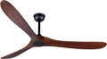 Bigzone 70' Large Ceiling Fan No Light with Remote,3 Blades Dark Brown Solid Wood Big Ceing Fan without Light with Quiet Reversible DC Motor 6-Speeds for Living Room/Dining Room/Garage/Indoor/Outdoor