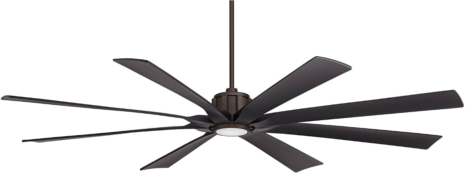 Possini Euro Design 80' Defender Rustic Farmhouse Indoor Outdoor Ceiling Fan with Dimmable LED Light Remote Control Oil Rubbed Bronze Black Damp Rated for Patio Exterior Porch Gazebo Garage Barn