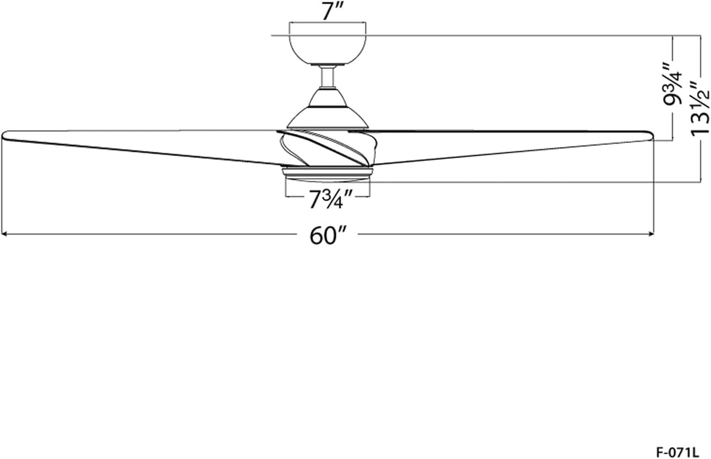WAC F-071L-BN/MB Viper 60' Outdoor Ceiling Fan with Lights and Remote Control, Brushed Nickel Matte Black