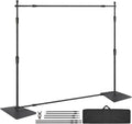 Happybuy 10ft x 10ft Pipe and Drape Kit, Heavy Duty Backdrop Stand with Carbon Steel Base, Adjustable Support with 6 Clamps and Carry Bag for Weddings, Parties, Events, Photography, Exhibition