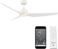 WAC F-056L-MW Stella 60' Outdoor Ceiling Fan with Lights and Remote Control, Matte White
