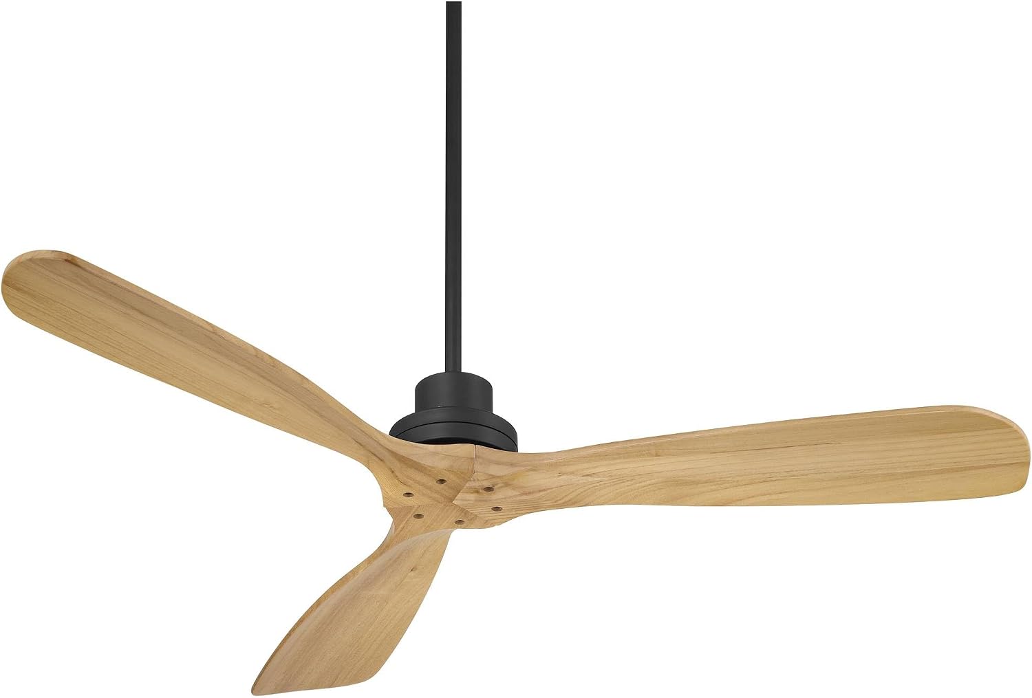 Casa Vieja 52' Delta Modern Country Indoor Cottage Core Outdoor Ceiling Fan 3 Blade Remote Control Matte Black Finish Wood Blades Bedroom Patio Living Room DC Motor Decorative Damp Rated Garage