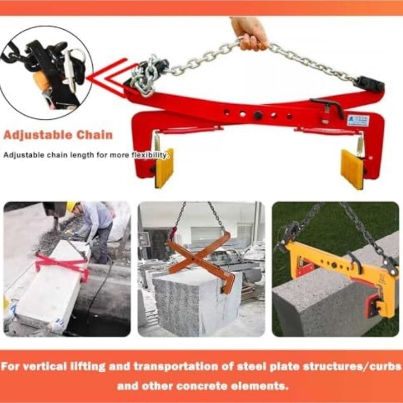 clamps Granite Slab Lifting Clamp Heavy Duty Stone Scissor Lifter Clamp of Marble, Concrete Blocks, Slate Sheets, Curb Stones vertical(47inch)
