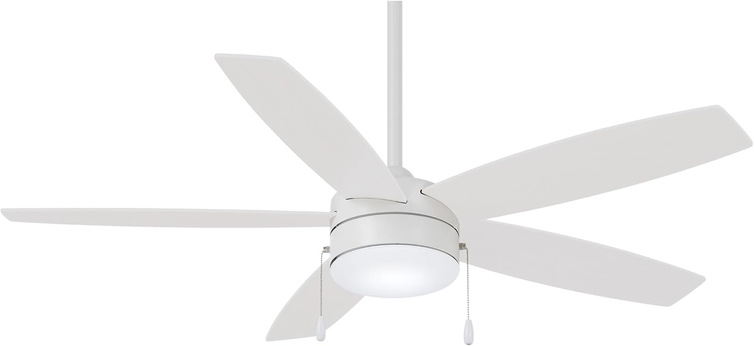 Minka-Aire F673L-WHF Airetor 52 Inch Ceiling Fan with Integrated 16W LED Light in Flat White Finish