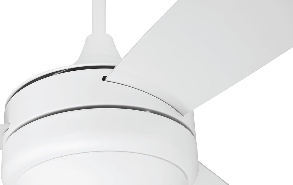 Craftmade 52' Phaze II White Finish Indoor 3-Blade Ceiling Fan & LED Light Kit with 4-Speed Wall Control Included