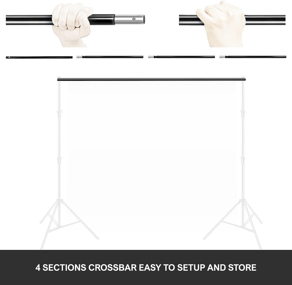 LimoStudio Photo Video Studio 10 ft. Width Adjustable Background Stand Backdrop Support Structure System Kit with Photo Clamp and Sand Bag, Photography Studio, AGG2348V2