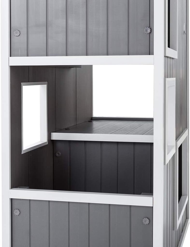 New Age Pet ECOFLEX Kitty Kase Cat Tree Play Tower, Grey (EHKKS13-05)