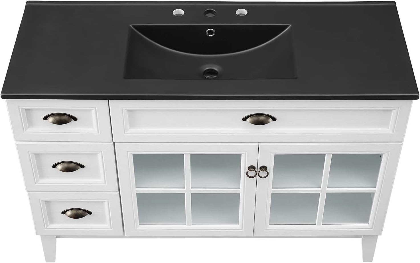 Sink Vanity Cabinet, Wood, White Black, Modern Contemporary, Hotel Bedroom Bathroom Master Suite