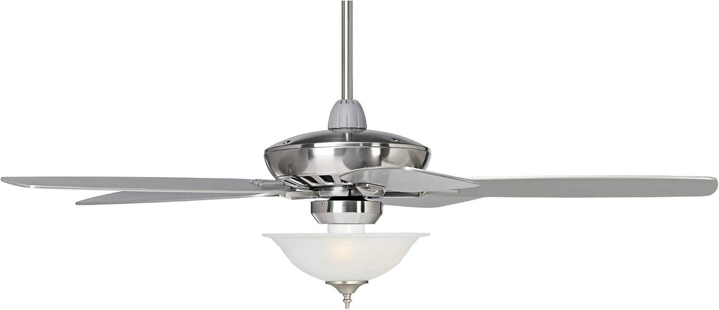 Casa Vieja 52' Journey Modern Indoor Ceiling Fan with LED Light Remote Control Brushed Nickel Alabaster Glass Dimmable for Living Room Kitchen Bedroom Kids Room Family Room Dining Room