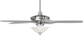 Casa Vieja 52' Journey Modern Indoor Ceiling Fan with LED Light Remote Control Brushed Nickel Alabaster Glass Dimmable for Living Room Kitchen Bedroom Kids Room Family Room Dining Room