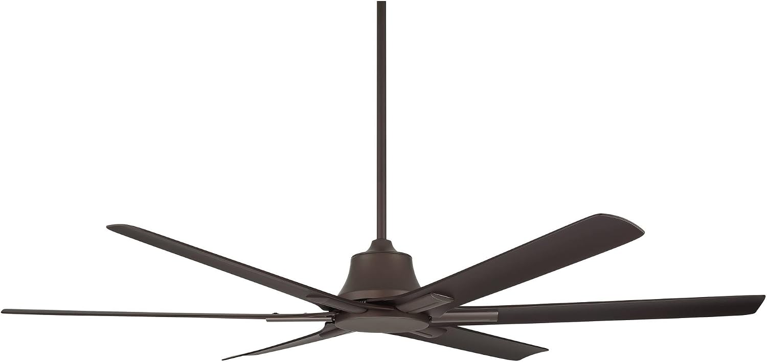 Casa Vieja 60' X-Force Farmhouse Rustic Indoor Outdoor Ceiling Fan 6 Blade Remote Control Emperial Bronze Finish Brown Blades Bedroom Patio Living Room Kitchen Porch Damp Rated Decorative DC Motor