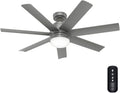 Hunter Brazos Outdoor with LED Light 52 inch Matte Silver - Matte Silver