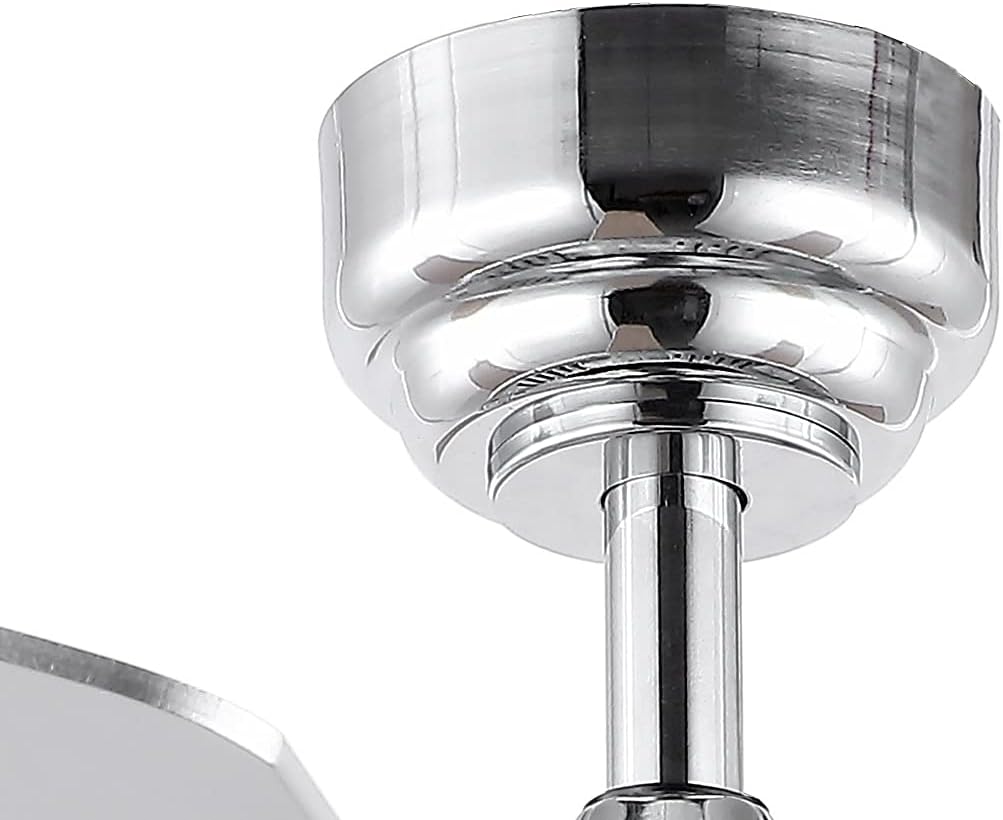 JONATHAN Y 52' Chrome 3-Light Crystal and Metal Drum LED Ceiling Fan with Remote, Modern Glam 5-Blade Indoor Fixture, Clear Crystal Prism Shade, LED Bulbs Included JYL9709A