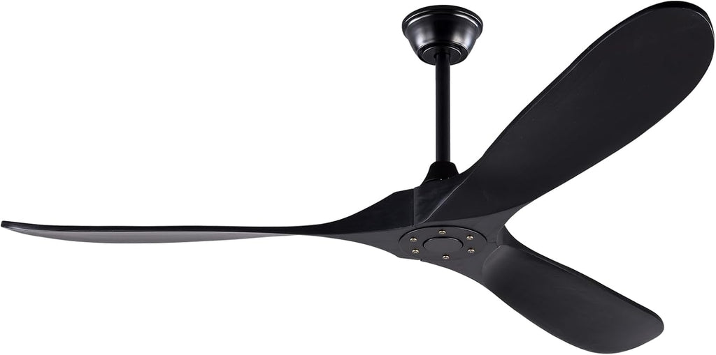 KBZZ 60 Inch Ceiling Fan no Light, Solid Wood Ceiling fan with 3 Blades, Remote Control and Reversible DC Motor, Indoor Bedroom Living Room Office Outdoor Ceiling Fans for Patio
