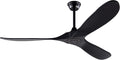 KBZZ 60 Inch Ceiling Fan no Light, Solid Wood Ceiling fan with 3 Blades, Remote Control and Reversible DC Motor, Indoor Bedroom Living Room Office Outdoor Ceiling Fans for Patio
