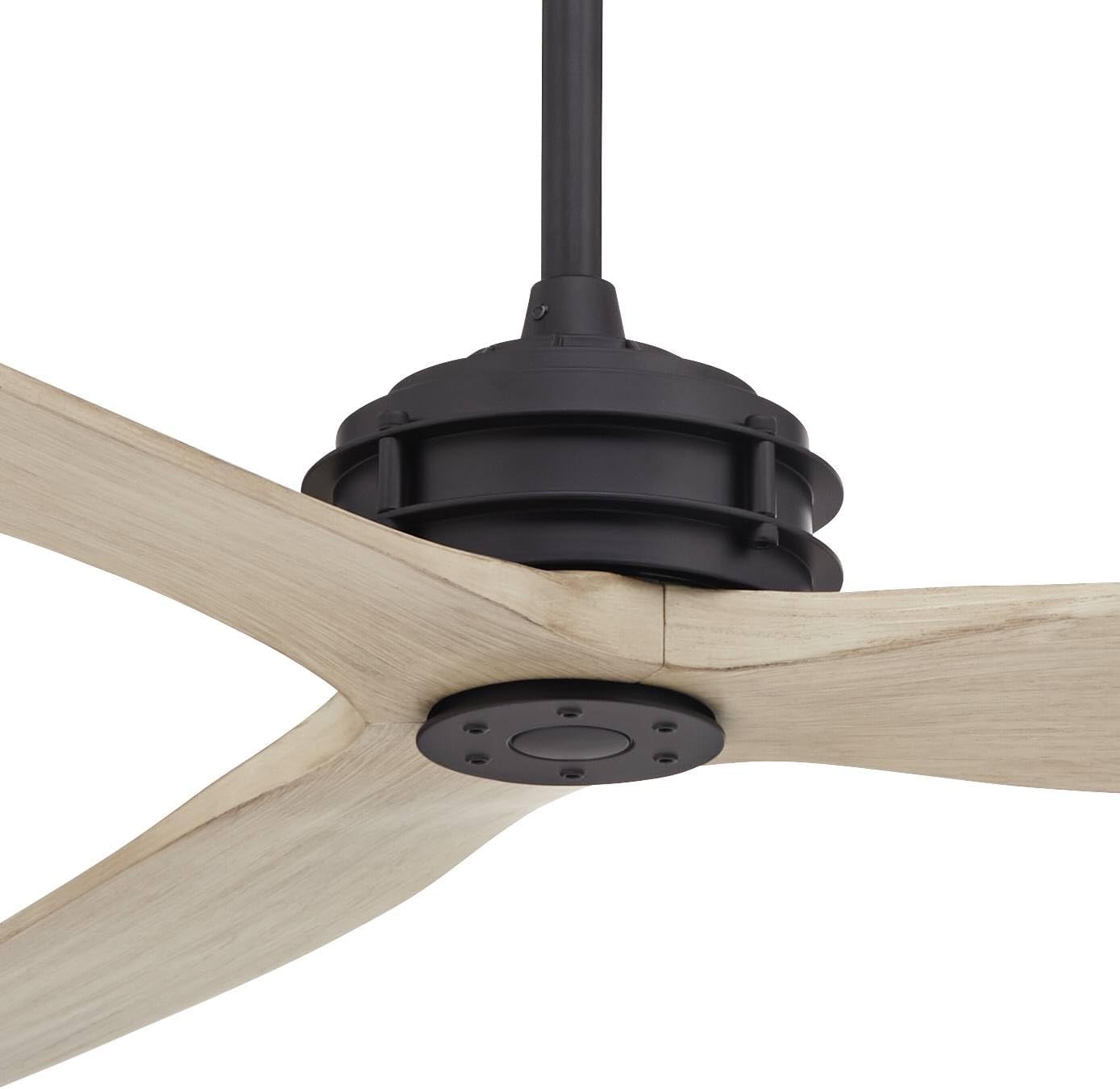 Casa Vieja 62' Coronado Aire Modern Country Cottage Core Indoor Outdoor Ceiling Fan 3 Blade Remote Control Matte Black Finish Motor White Oak Finish Blades Bedroom Patio Damp Rated Decorative