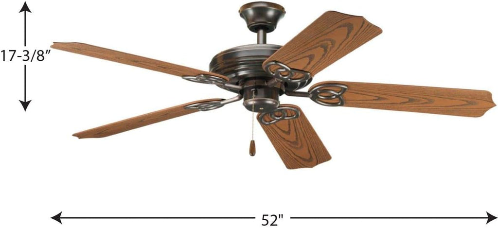Progress Lighting AirPro Collection 52'' Five-Blade Indoor/Outdoor Ceiling Fan
