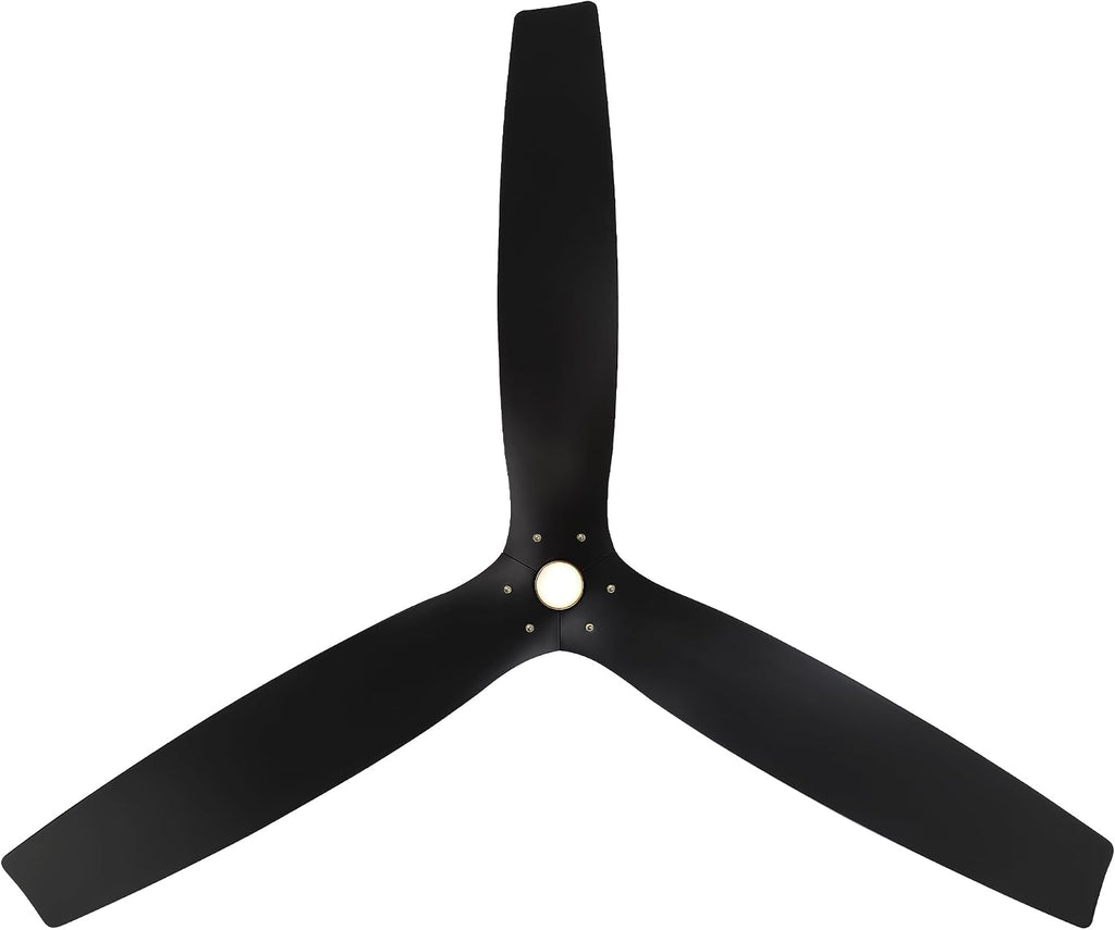 Modern Forms Spinster Indoor and Outdoor 3-Blade 60in Smart Ceiling Fan in Soft Brass Matte Black with 3000K LED Light Kit and Remote Control with Alexa and iOS or Android App