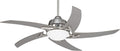 Casa Vieja 52' Capri Modern Indoor Ceiling Fan with LED Light Remote Control Brushed Nickel Silver White Opal Glass for Living Kitchen House Bedroom Family Dining Home Office Kids Room - 6' Downrod