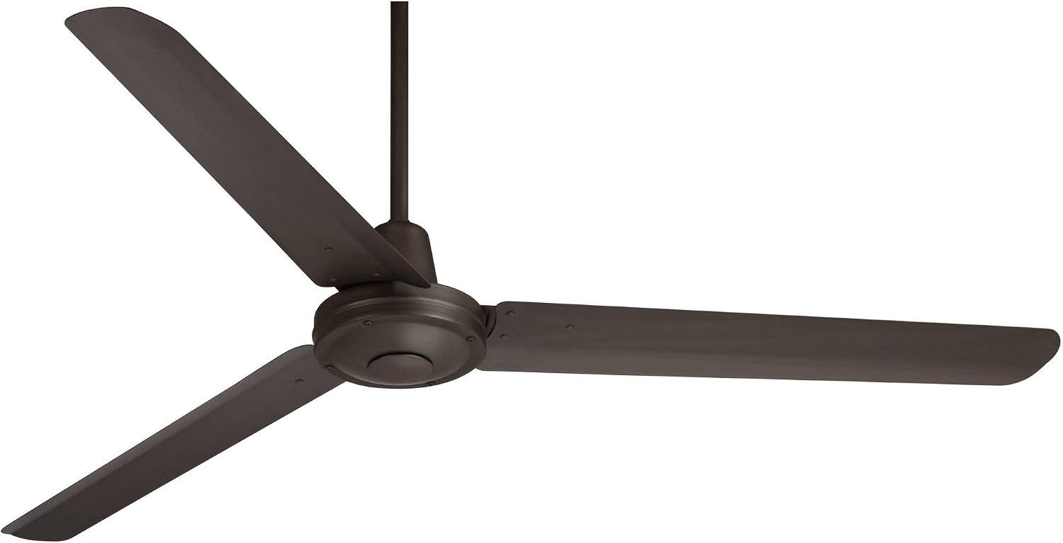 Casa Vieja 60' Turbina DC Modern Industrial Rustic Farmhouse 3 Blade Indoor Outdoor Ceiling Fan with Remote Control Oil Rubbed Bronze Damp Rated Patio Exterior Home Porch Gazebo Garage - 18' Downrod