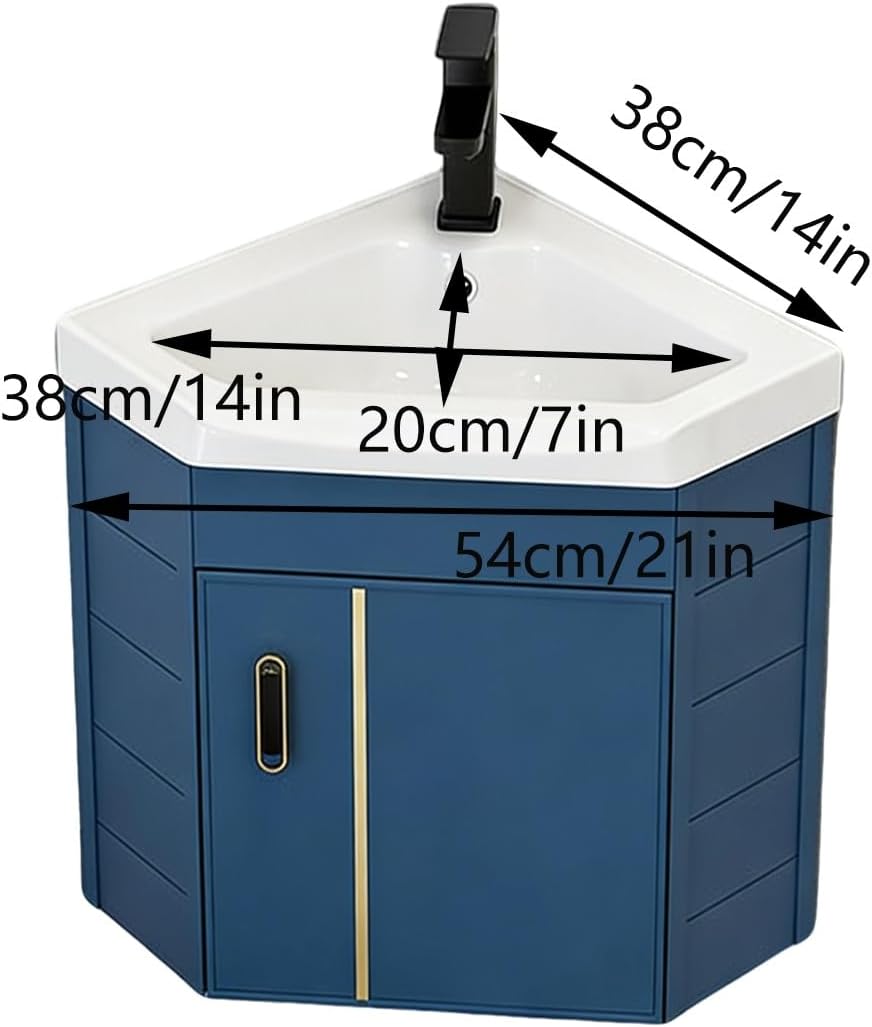 Modern Corner Bathroom Vanity， Bathroom Vanity Cabinet with Sink Set，Wall Mounted Bathroom Vanity Cabinet ，for Guest Baths Master Suites or Rental Units(14in)