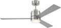 Craftmade McCoy 52' Indoor Ceiling Fan | 3-Blade Brushed Nickel | Integrated 18W Dimmable 3000K LED Light | Hardwired Wall Control, 4-Speed Reversible Motor | Rated for Indoors Only