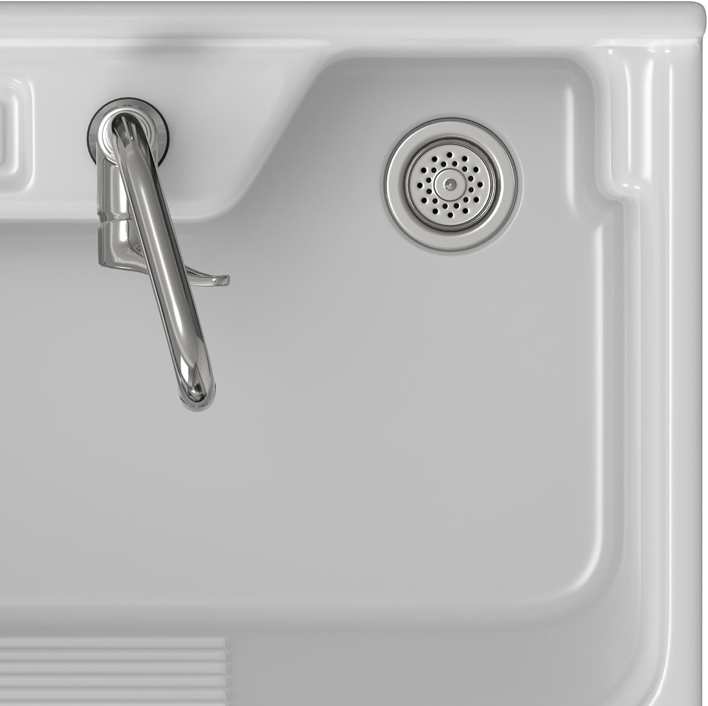 SIMPLIHOME Murphy All-in-One 28 inch Wide Utility Sink and Laundry Cabinet in Pure White Finish, Transitional ABS Sink Cabinet for Laundry Rooms with High-Arch Chrome Faucet and Pull-Out Spray