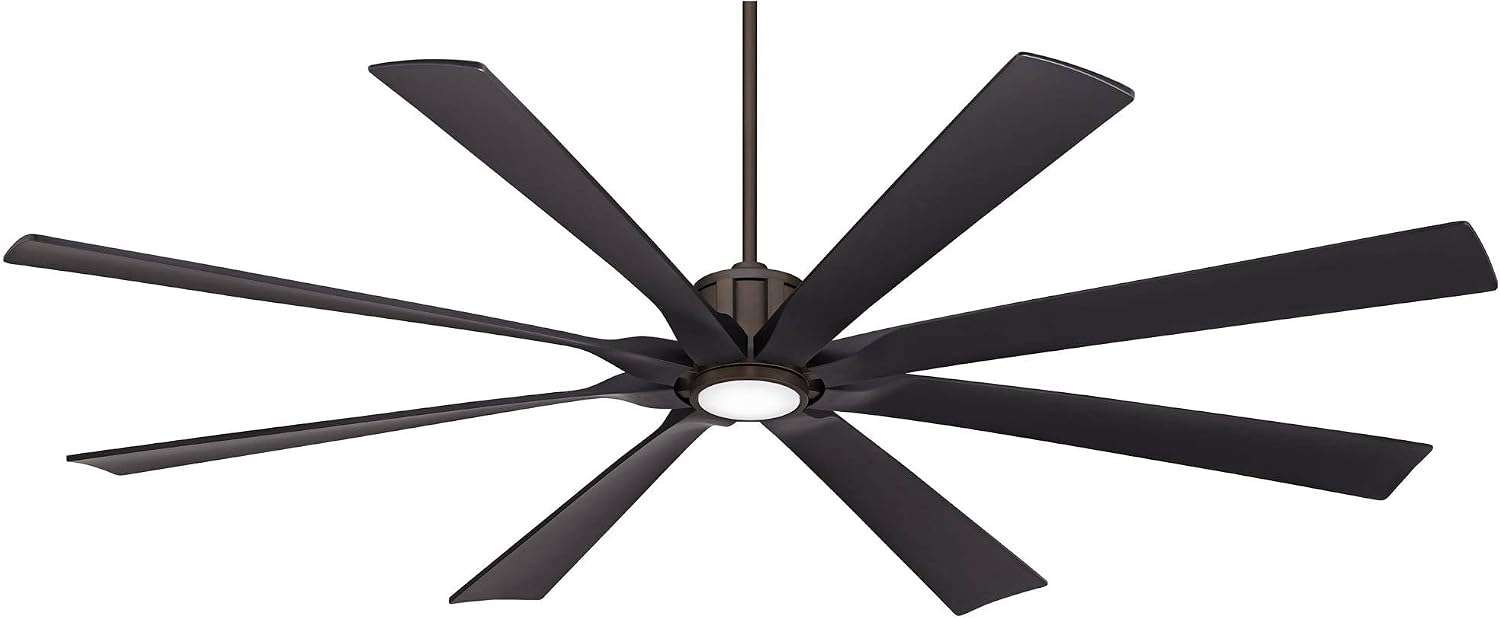 Possini Euro Design 80' Defender Rustic Farmhouse Indoor Outdoor Ceiling Fan with Dimmable LED Light Remote Control Oil Rubbed Bronze Black Damp Rated for Patio Exterior Porch Gazebo Garage Barn