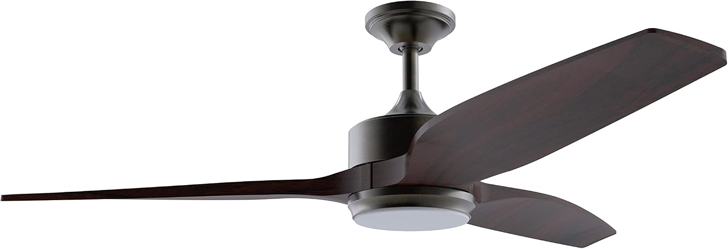 Craftmade 60' Mobi Ceiling Fan, Bronze Finish, Outdoor Rated, 3 ABS Blades, Remote & Wall Control Included, LED Light Kit with Optional Lens Cover Included, Oiled Bronze