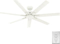 Hunter 60' Downtown Indoor/Outdoor Ceiling Fan, Wall Control, Matte White | ENERGY STAR fan is 64% more efficient, with SureSpeed high-velocity airflow for great rooms, lofts, or covered porches.