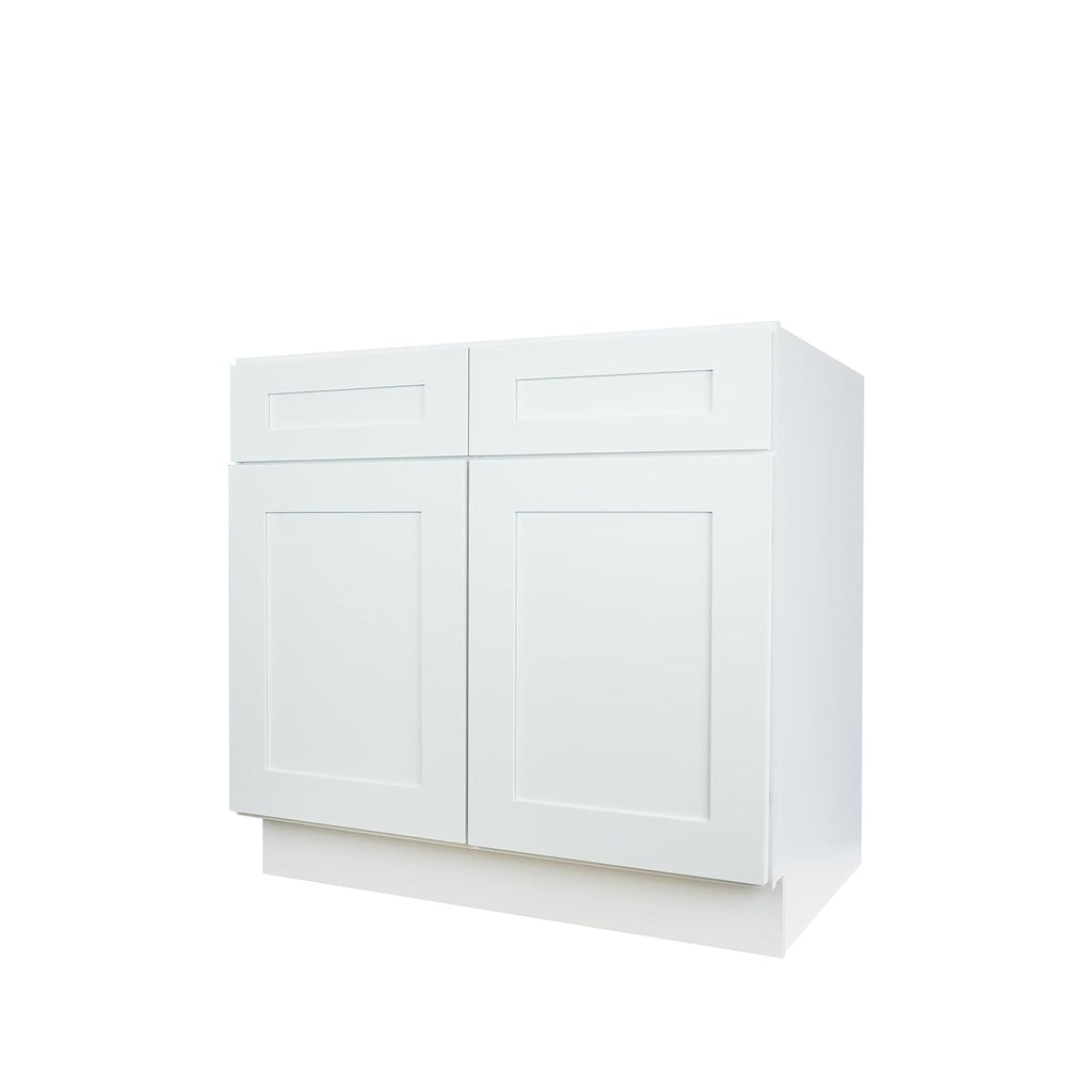 Hollywood Fabiani Design Sink Base Kitchen Cabinet 36 in. W x 24 in. D x 34.5 in. H in Shaker White Ready to Assemble