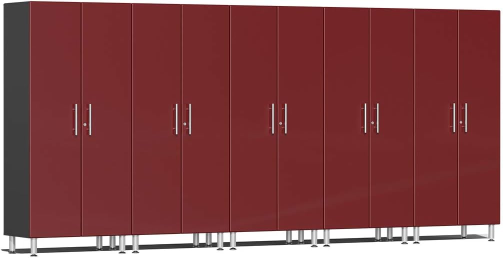Ulti-MATE UG22650R 5-Piece Tall Garage Cabinet Kit in Ruby Red Metallic