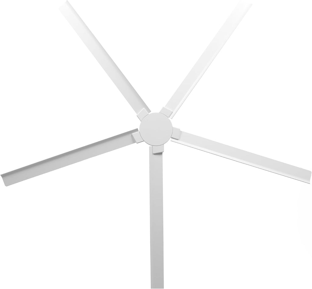 White Ceiling Fan No Light, 72 Inch Waterproof Outdoor Ceiling Fans for Patios, Remote Control, Industrial Ceiling Fans Without Lights, 6-Speed Reversible DC Motor, 5 Aluminum Blades, Timer