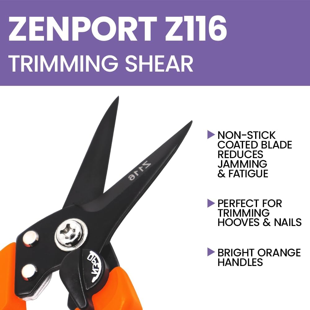 Zenport Z116 Hoof and Floral Trimming Shear with Twin-Blade, 7.5-Inch Box of 10