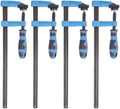 Set of 4pc 12' Steel Bar Clamp Tools Ratchet Quick Release for Wood Clutch Metal
