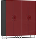 Ulti-MATE UG22620R 2-Piece Tall Garage Cabinet Kit in Ruby Red Metallic