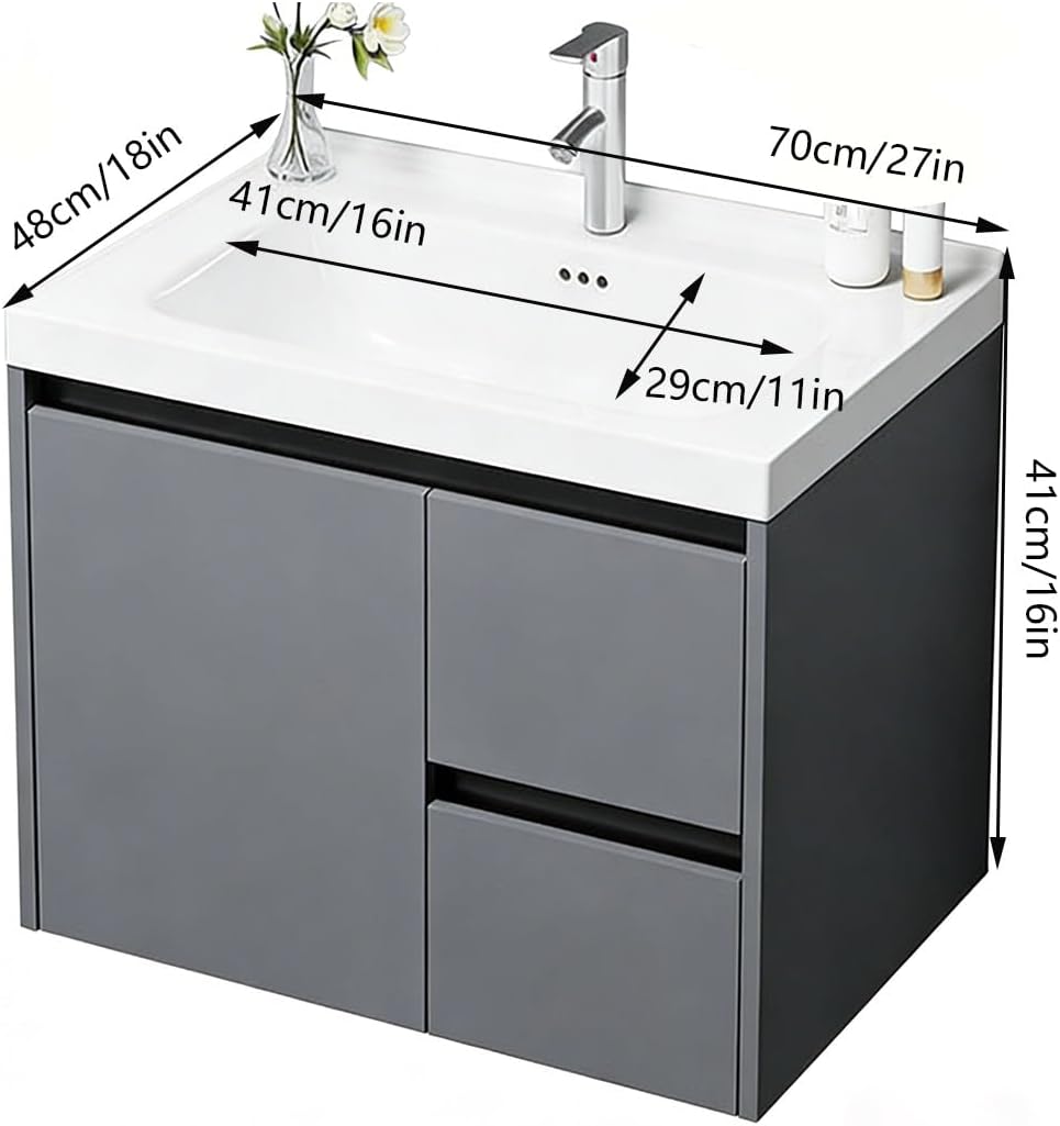 Corner Bathroom Vanity with Sink Set，Modern Bathroom Vanity Cabinet ，Floor Standing Bathroom Vanity， for Bathroom Guest Baths、Master Suites(27in)