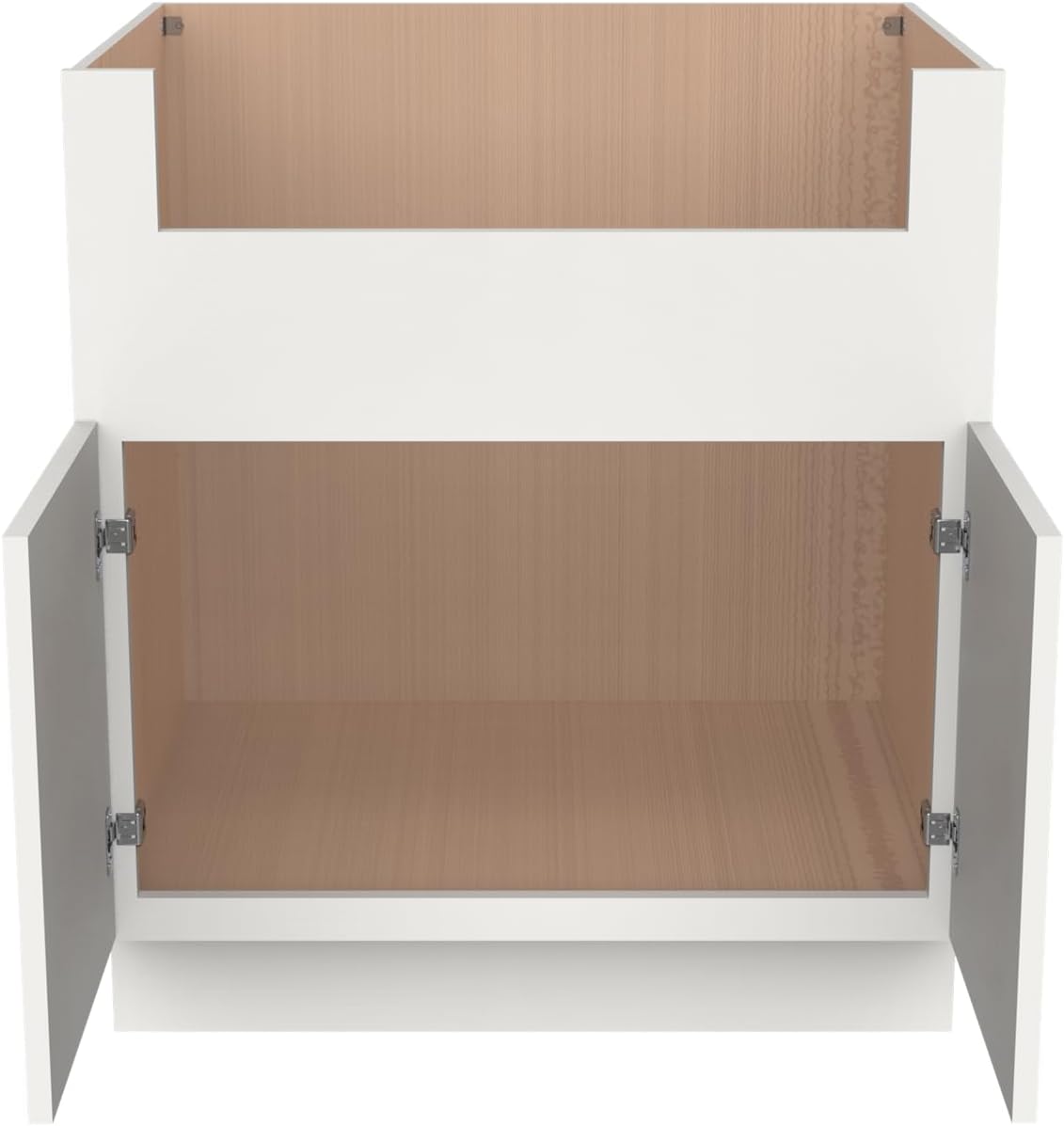 33 Inch RTA Kitchen Sink Base Cabinet - Solid Wood Shaker Style Farmhouse Cabinet with Soft Close Doors, Fits 24-30 Inch Undermount Sinks, Ready to Assemble (Origami White (Slim))
