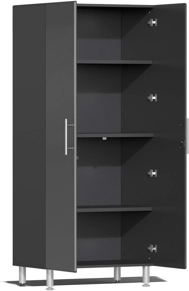 Ulti-MATE UG22092G 9-Piece Garage Cabinet Kit with Bamboo Worktop in Graphite Grey Metallic