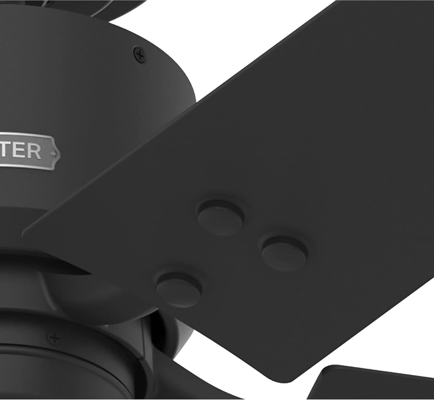 Hunter 52 inch Outdoor or Indoor Ceiling Fan No Light - Black Ceiling Fan without Light, For Patio, Porch, Garage, or Living Room, Standard Mount, 5 Blades, Pull Chain - Windbound 51459, Matte Black