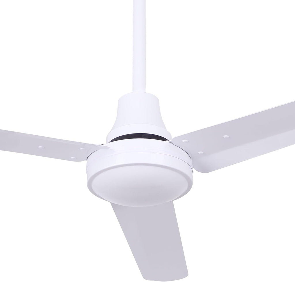 48' White Weatherproof Industrial Ceiling Fan – High-Performance DC Motor – Wall Control – Ideal for Outdoor Patios, Gyms & Warehouses