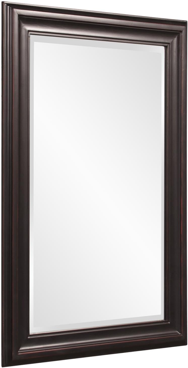 Howard Elliott Collection George Rectangular Oil Rubbed Bronze Wall Mirror, Rectangle Hanging Wood Framed Vanity Mirrors for Home Decor, Living Room, Bathroom, Bedroom, or Hallway, 24 x 36 Inch