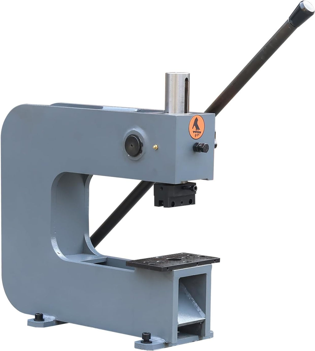 KAKA INDUSTRIAL Manual Bench Press, 3 Ton Capacity Bench Press Machine with 12-Inch Throat Depth, Heavy-Duty Steel Frame for Metalworking, Louver Press, Punching, and Stamping BP-3T