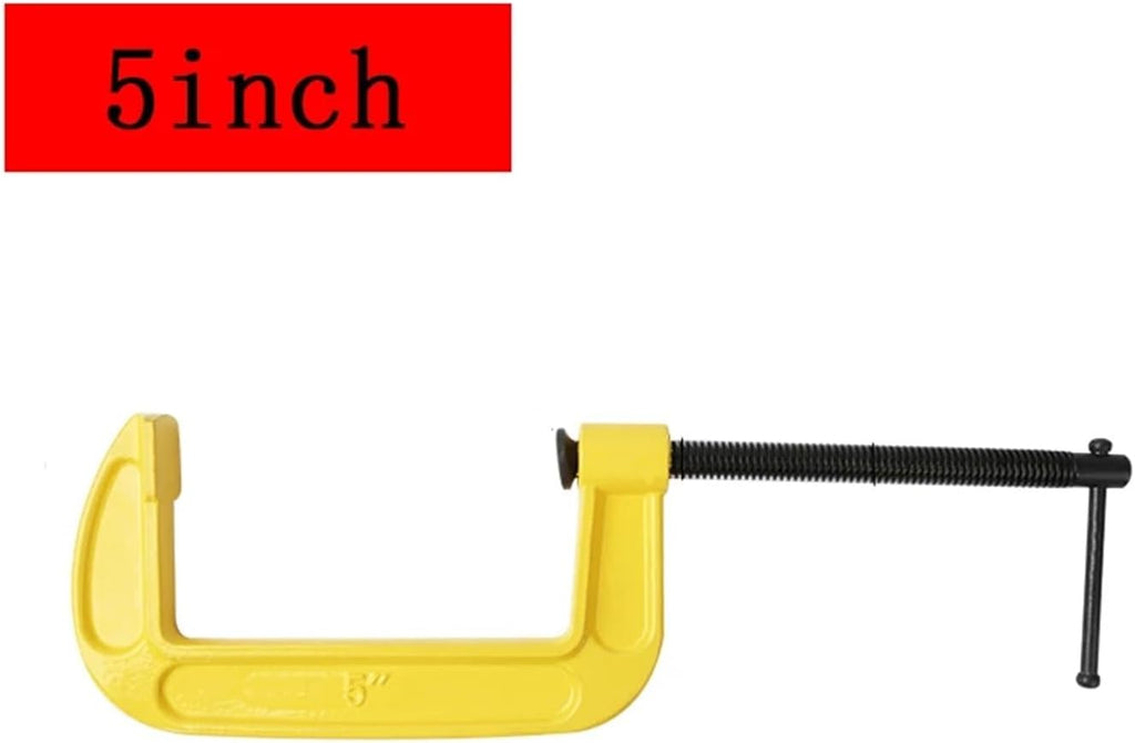 1pcs Woodworking Clamp G-type Heavy Duty Thickened Adjustable Tool Black Quickly Trigger ﻿(Yellow 5inch)